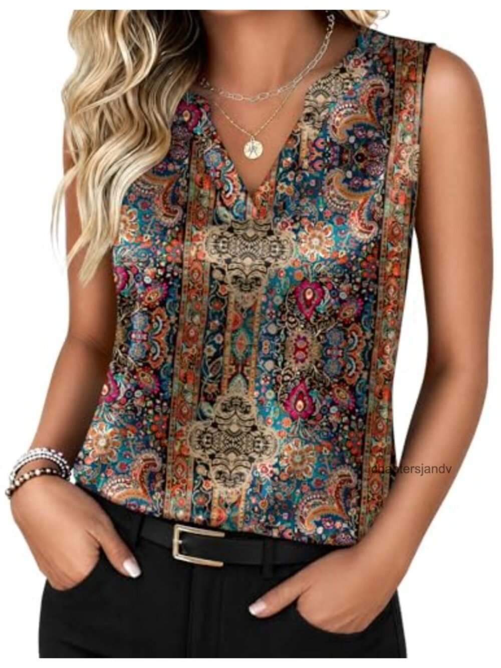 Silk Satin V-Neck Sleeveless Women's Tank Top Blouse Business Casual Work Tops